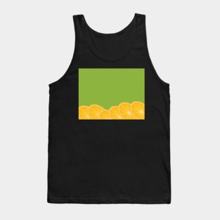 Green Background and Orange Slices Tank Top